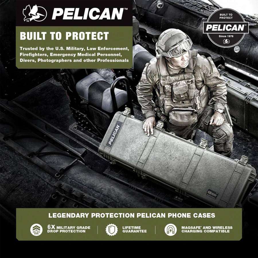 Чехол Pelican Voyager для iPhone 17 Pro Max with MagSafe and Military-Grade Drop Protection - Black (PP057278)