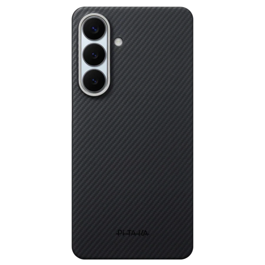 Чехол Pitaka Edge Ultra-Slim Case with Aaron Button for Samsung Galaxy S26 - 600D Black/Grey [Twill] (KS2601)