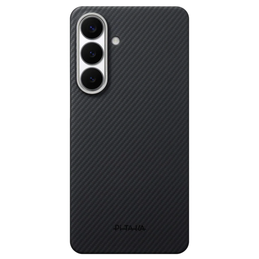 Чехол Pitaka Edge Ultra-Slim Case with Aaron Button for Samsung Galaxy S26 - 600D Black/Grey [Twill] (KS2601)