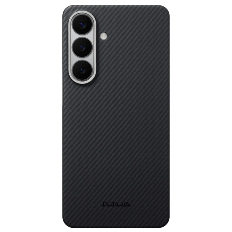 Чехол Pitaka Edge Ultra-Slim Case with Aaron Button for Samsung Galaxy S26 - 600D Black/Grey [Twill] (KS2601)