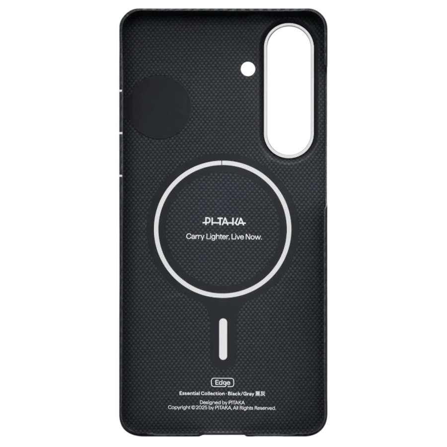 Чехол Pitaka Edge Ultra-Slim Case with Aaron Button for Samsung Galaxy S26 - 600D Black/Grey [Twill] (KS2601)