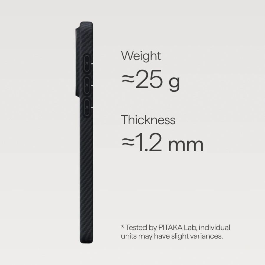 Чехол Pitaka Edge Ultra-Slim Case with Aaron Button for Samsung Galaxy S26 - 600D Black/Grey [Twill] (KS2601)