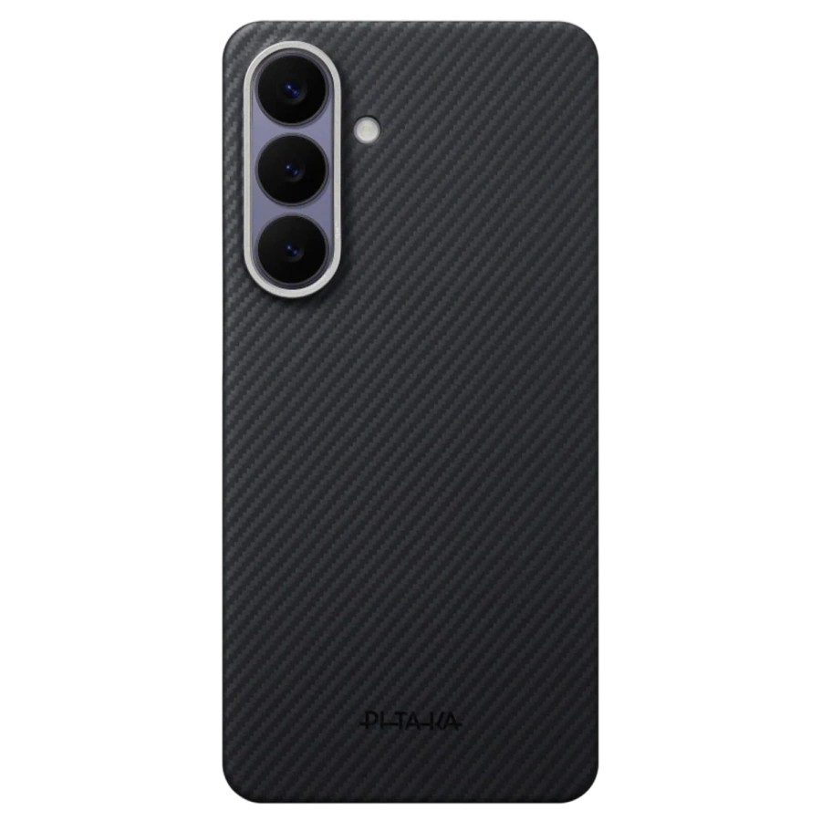 Чехол Pitaka Edge Ultra-Slim Case with Aaron Button for Samsung Galaxy S26 - 600D Black/Grey [Twill] (KS2601)