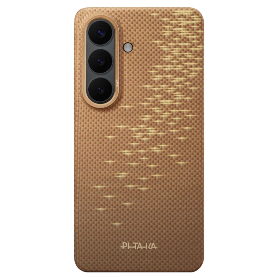 Чехол Pitaka Edge Ultra-Slim Case with Aaron Button for Samsung Galaxy S26 - Golden Glint