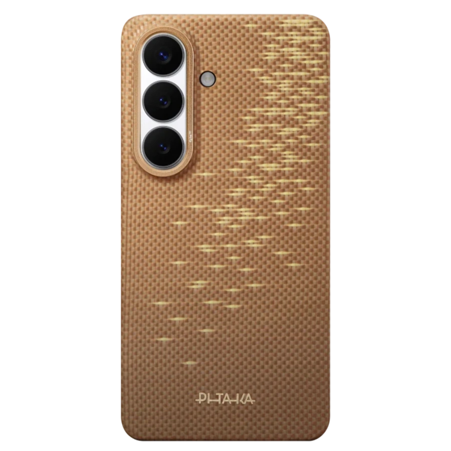 Чехол Pitaka Edge Ultra-Slim Case with Aaron Button for Samsung Galaxy S26 - Golden Glint