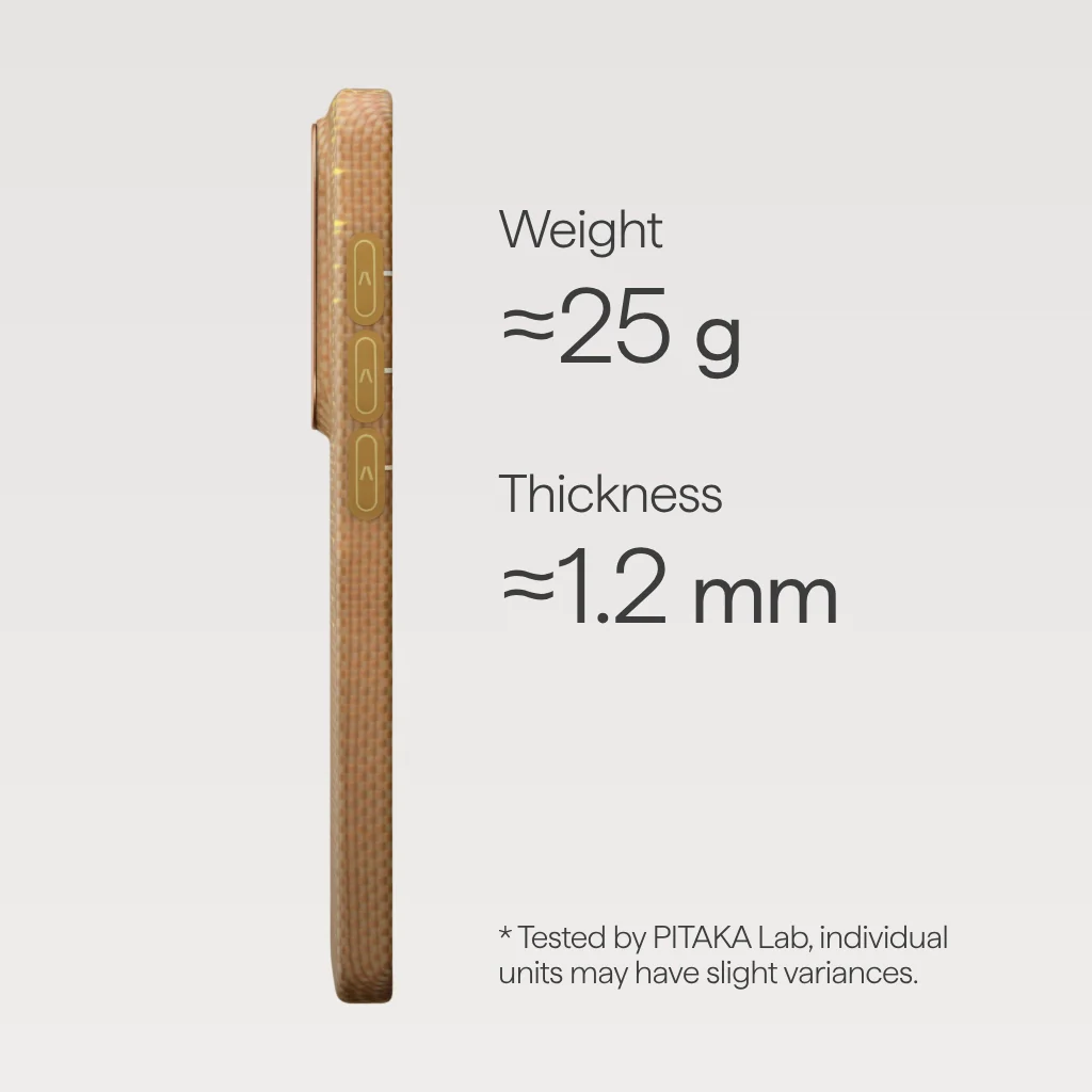 Чехол Pitaka Edge Ultra-Slim Case with Aaron Button for Samsung Galaxy S26 - Golden Glint