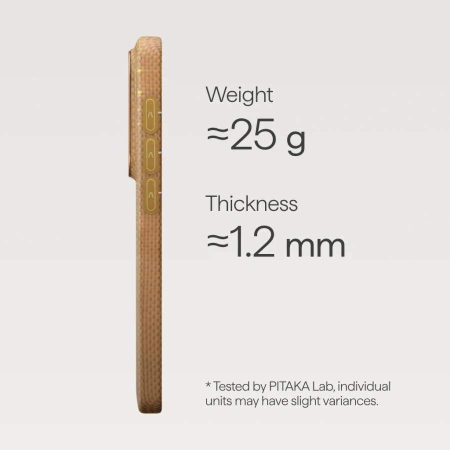 Чехол Pitaka Edge Ultra-Slim Case with Aaron Button for Samsung Galaxy S26 - Golden Glint