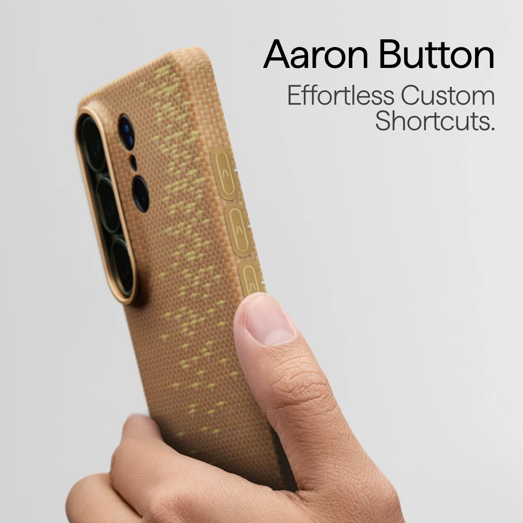 Чехол Pitaka Edge Ultra-Slim Case with Aaron Button for Samsung Galaxy S26 - Golden Glint