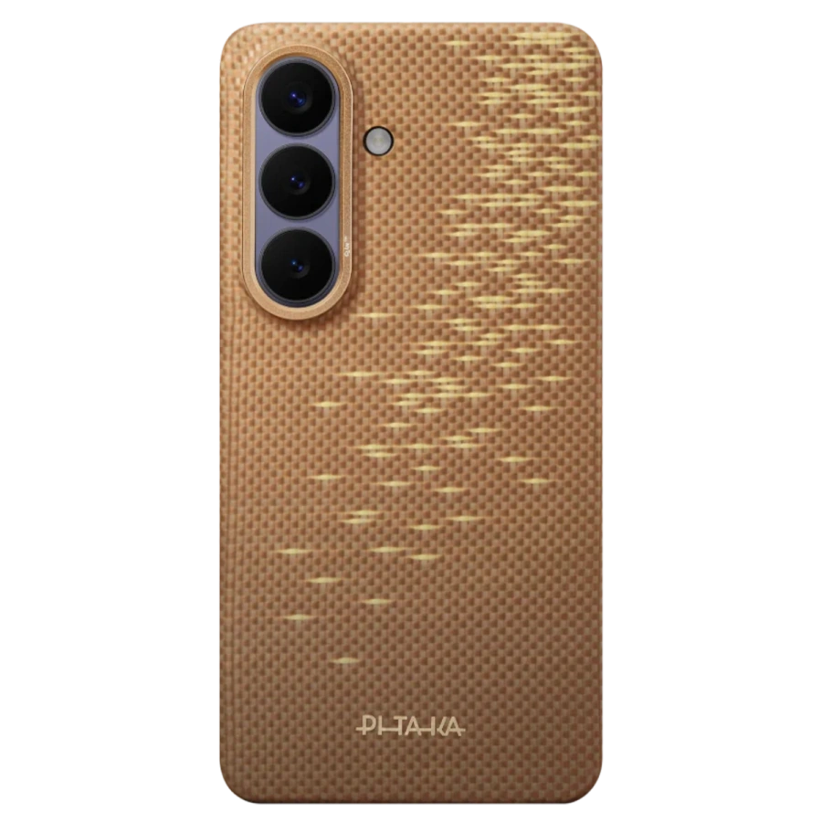 Чехол Pitaka Edge Ultra-Slim Case with Aaron Button for Samsung Galaxy S26 - Golden Glint