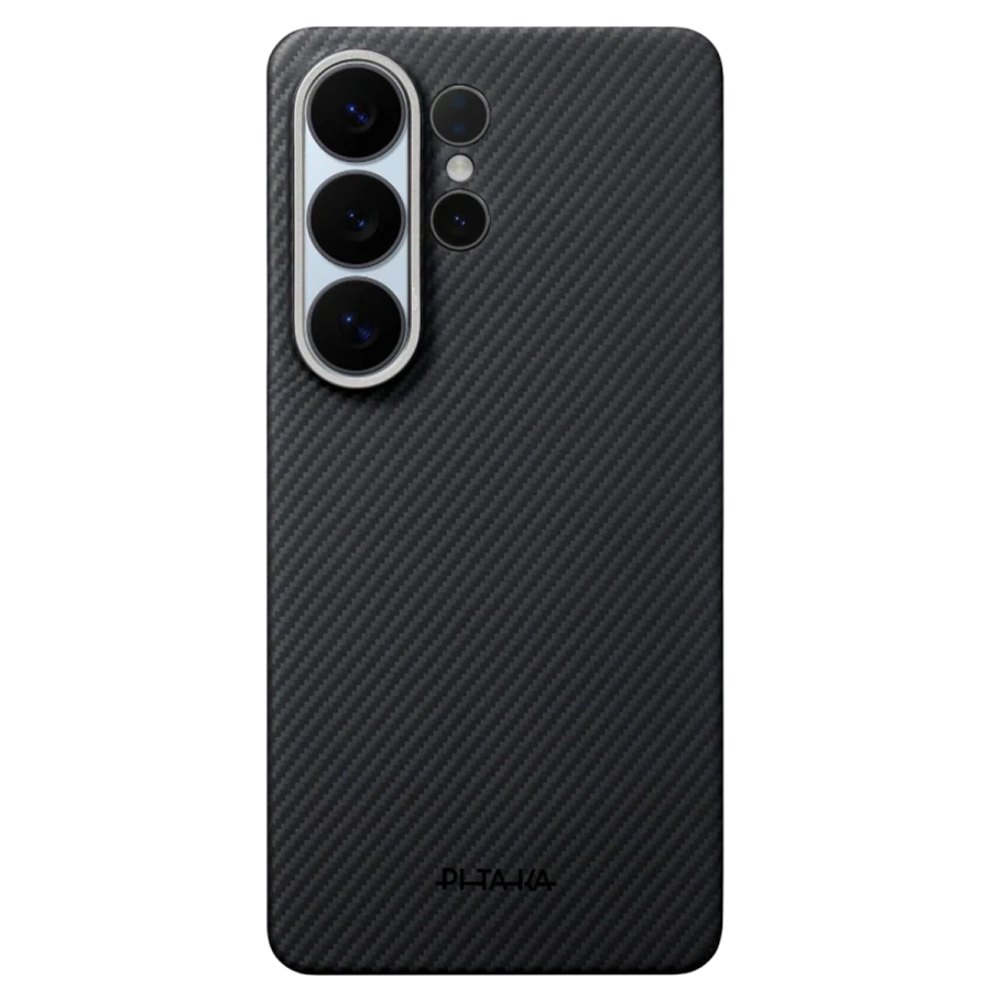 Чехол Pitaka Edge Ultra-Slim Case with Aaron Button for Samsung Galaxy S26 Ultra - 600D Black/Grey [Twill] (KS2601U)
