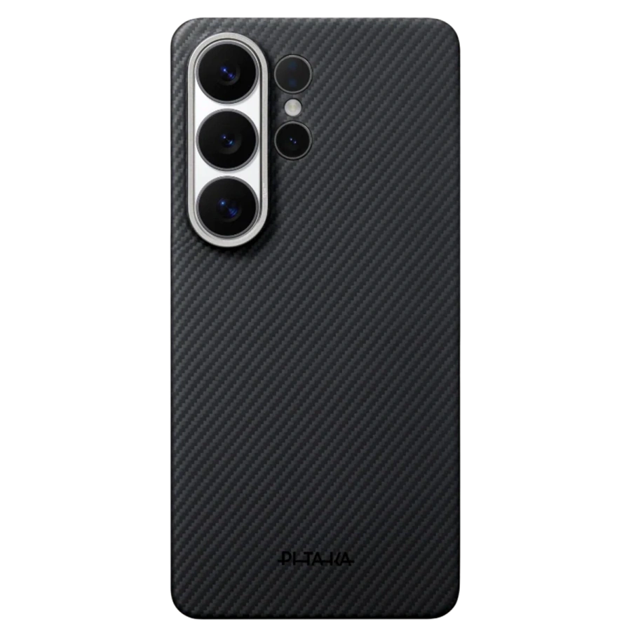 Чехол Pitaka Edge Ultra-Slim Case with Aaron Button for Samsung Galaxy S26 Ultra - 600D Black/Grey [Twill] (KS2601U)