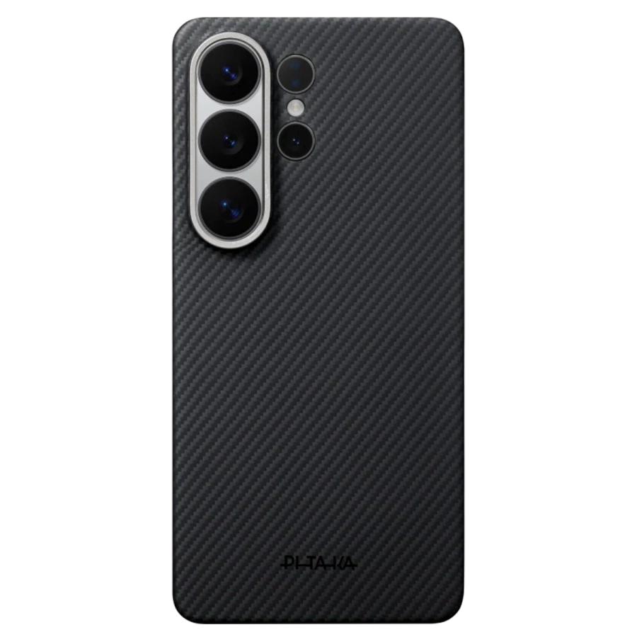 Чехол Pitaka Edge Ultra-Slim Case with Aaron Button for Samsung Galaxy S26 Ultra - 600D Black/Grey [Twill] (KS2601U)
