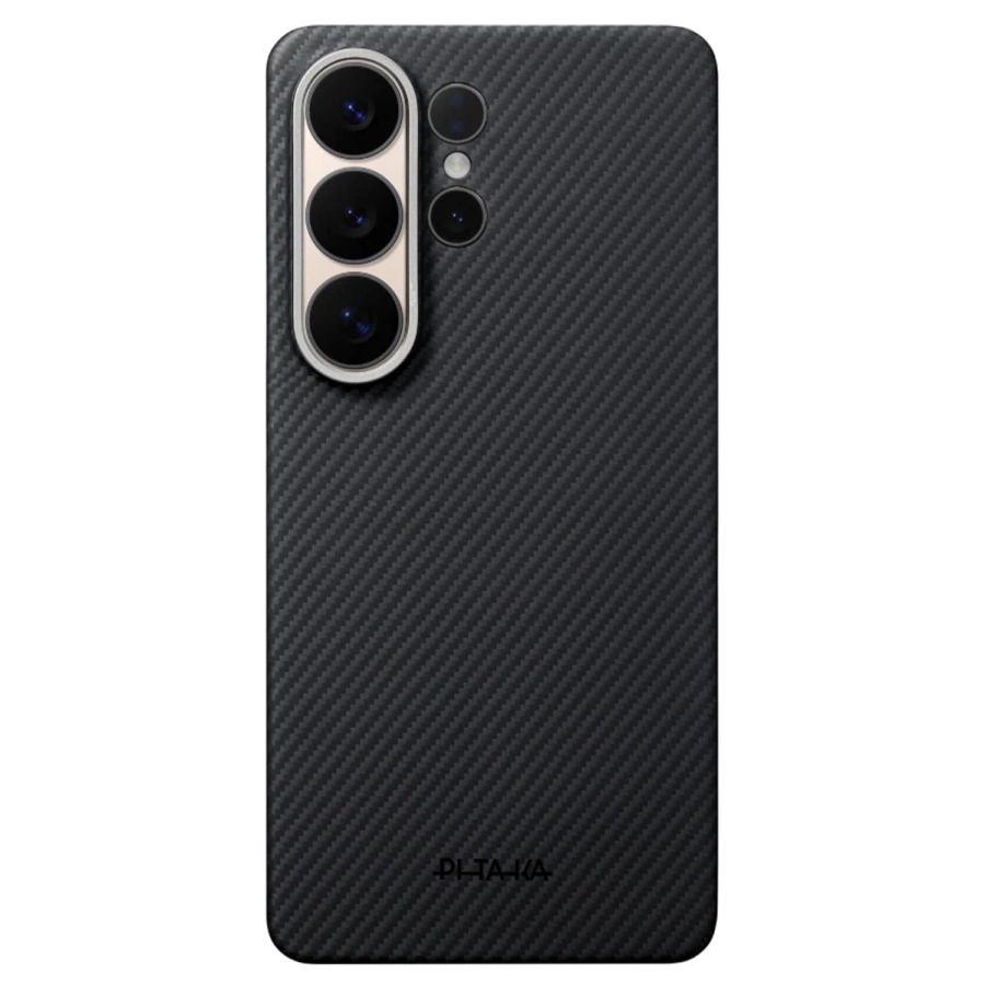 Чехол Pitaka Edge Ultra-Slim Case with Aaron Button for Samsung Galaxy S26 Ultra - 600D Black/Grey [Twill] (KS2601U)