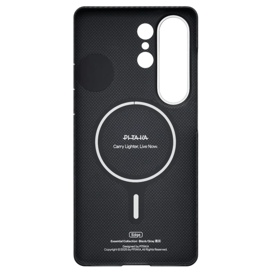 Чехол Pitaka Edge Ultra-Slim Case with Aaron Button for Samsung Galaxy S26 Ultra - 600D Black/Grey [Twill] (KS2601U)