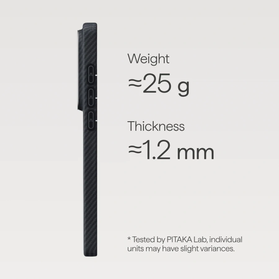 Чехол Pitaka Edge Ultra-Slim Case with Aaron Button for Samsung Galaxy S26 Ultra - 600D Black/Grey [Twill] (KS2601U)