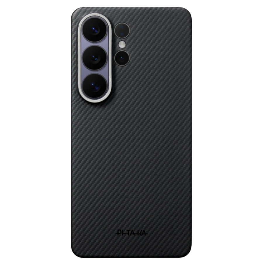 Чехол Pitaka Edge Ultra-Slim Case with Aaron Button for Samsung Galaxy S26 Ultra - 600D Black/Grey [Twill] (KS2601U)