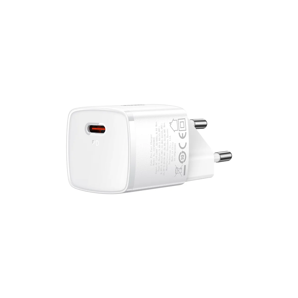 Мережевий зарядний пристрій Baseus GaN5S Fast Charger 1C 30W EU Moon White (P10162504213-00)