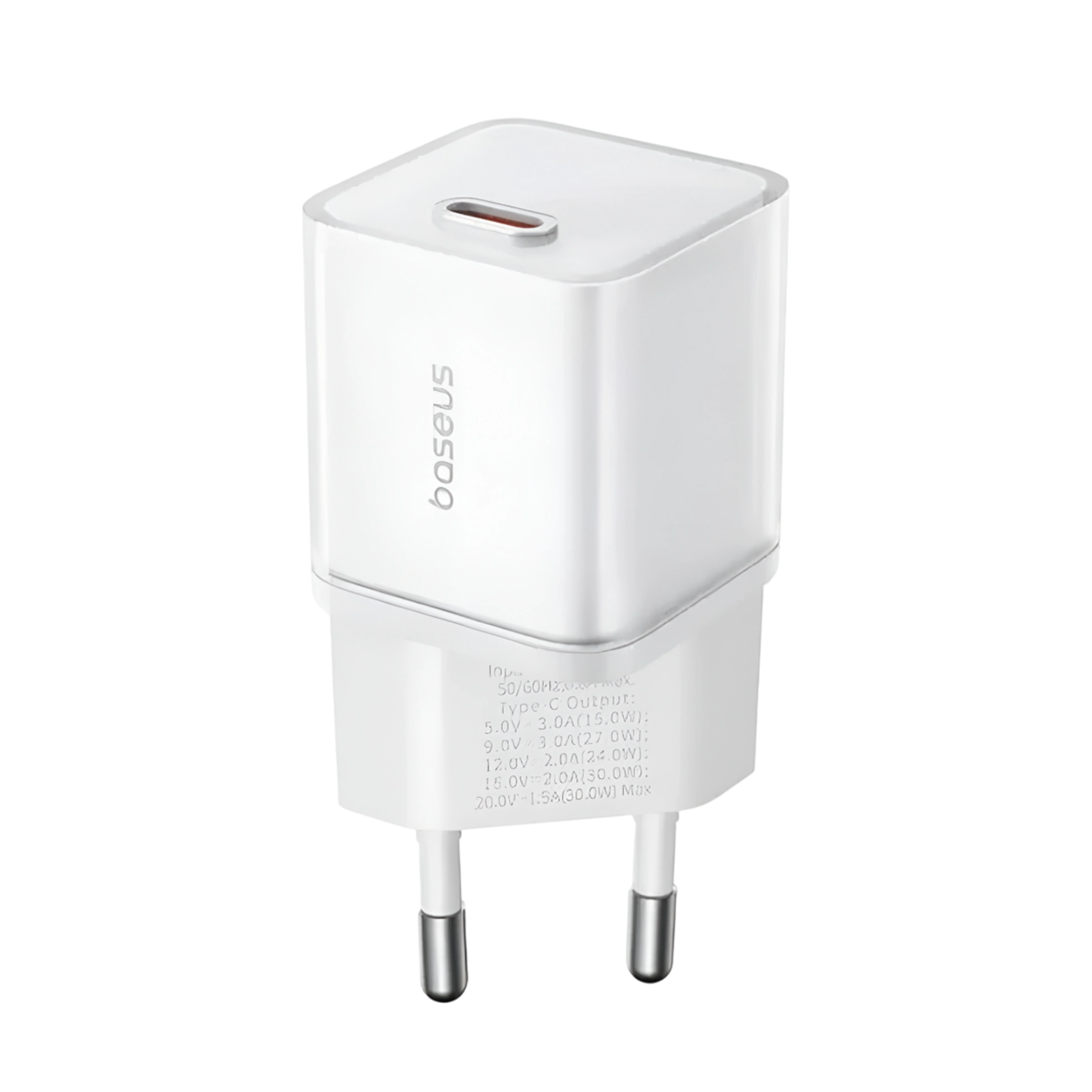 Мережевий зарядний пристрій Baseus GaN5S Fast Charger 1C 30W EU Moon White (P10162504213-00)