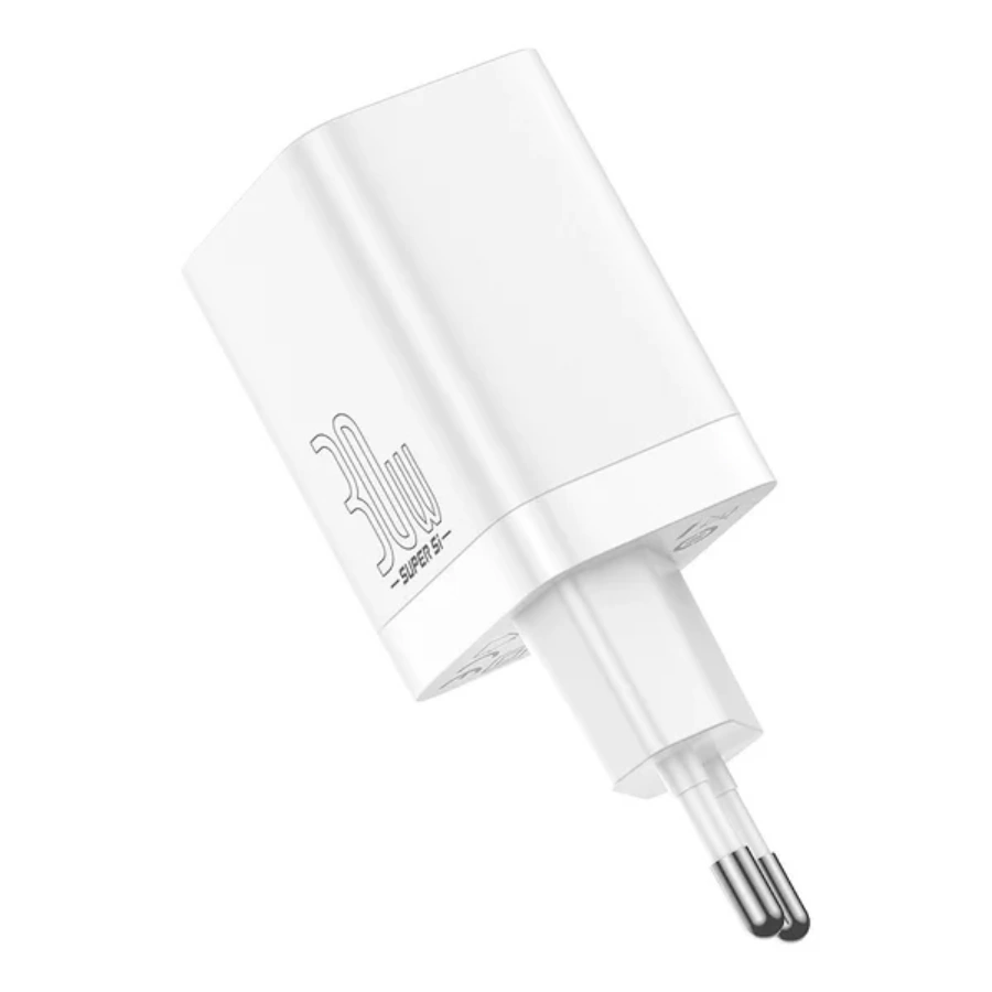 Мережевий зарядний пристрій Baseus Super Si Pro Quick Charger C+U 30W EU - White (CCSUPP-E02)