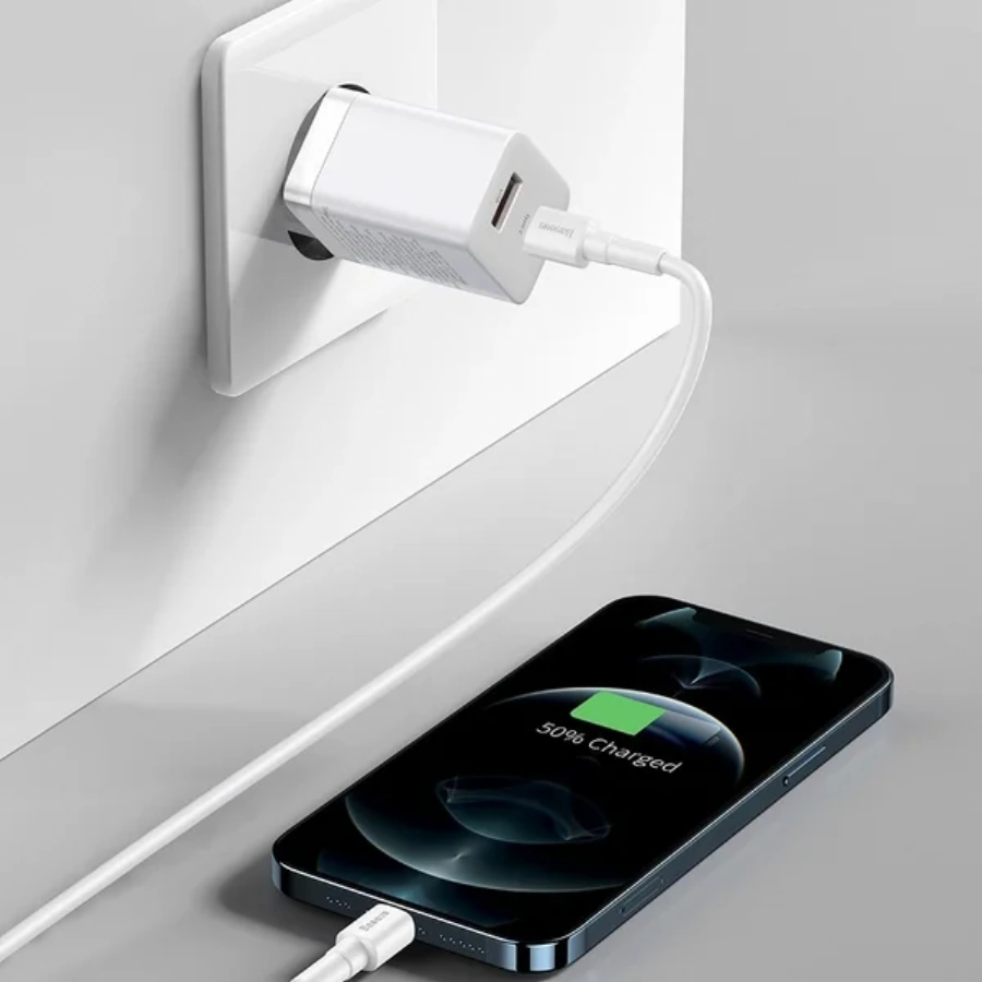 Мережевий зарядний пристрій Baseus Super Si Pro Quick Charger C+U 30W EU - White (CCSUPP-E02)