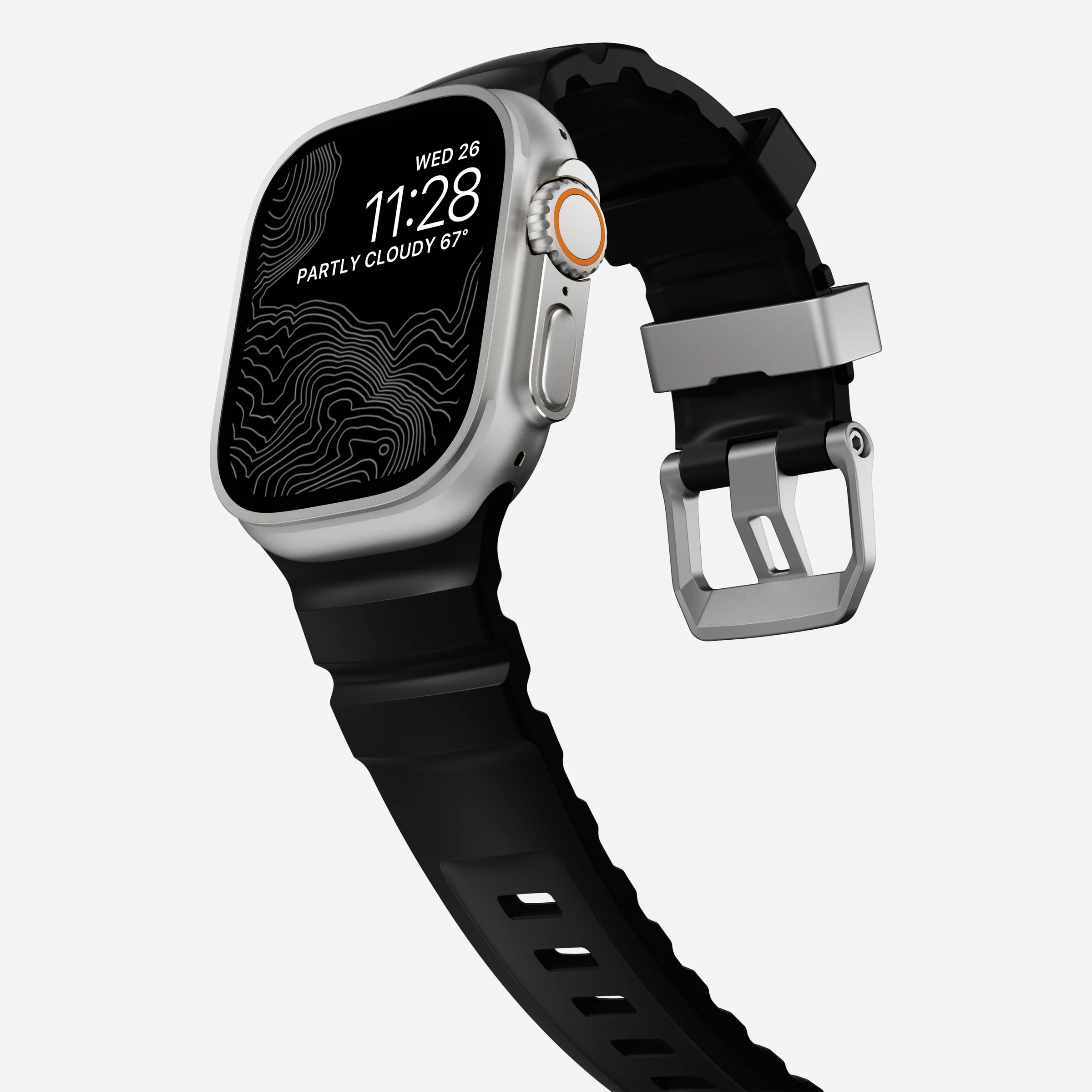 Ремінець Nomad Rocky Point Band Natural Titanium Hardware 46mm/49mm - Carbon Black (NM009889858)