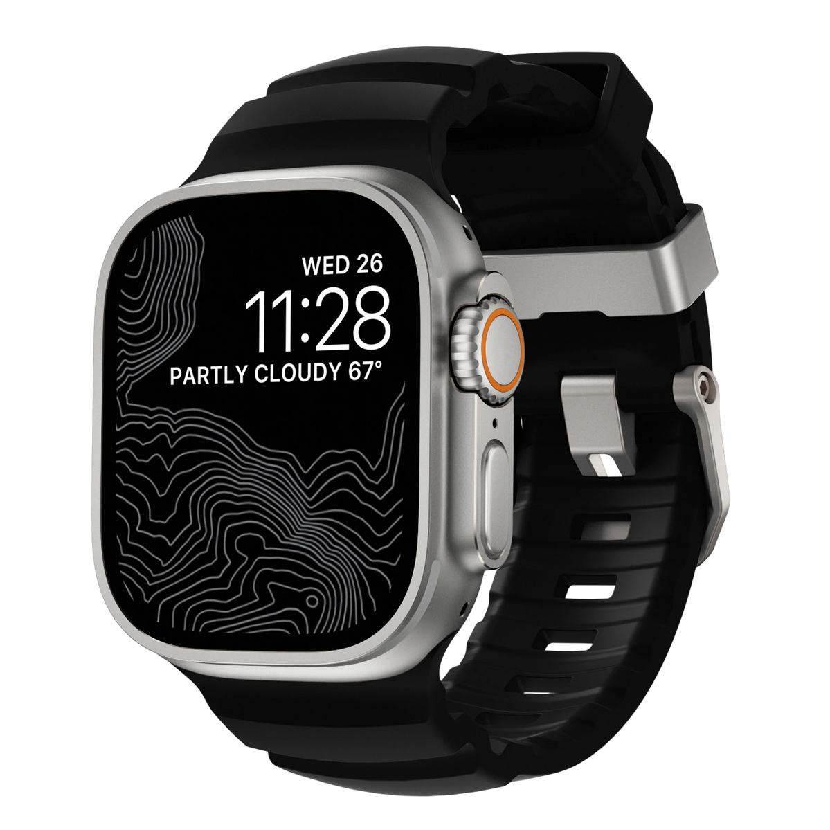 Ремінець Nomad Rocky Point Band Natural Titanium Hardware 46mm/49mm - Carbon Black (NM009889858)