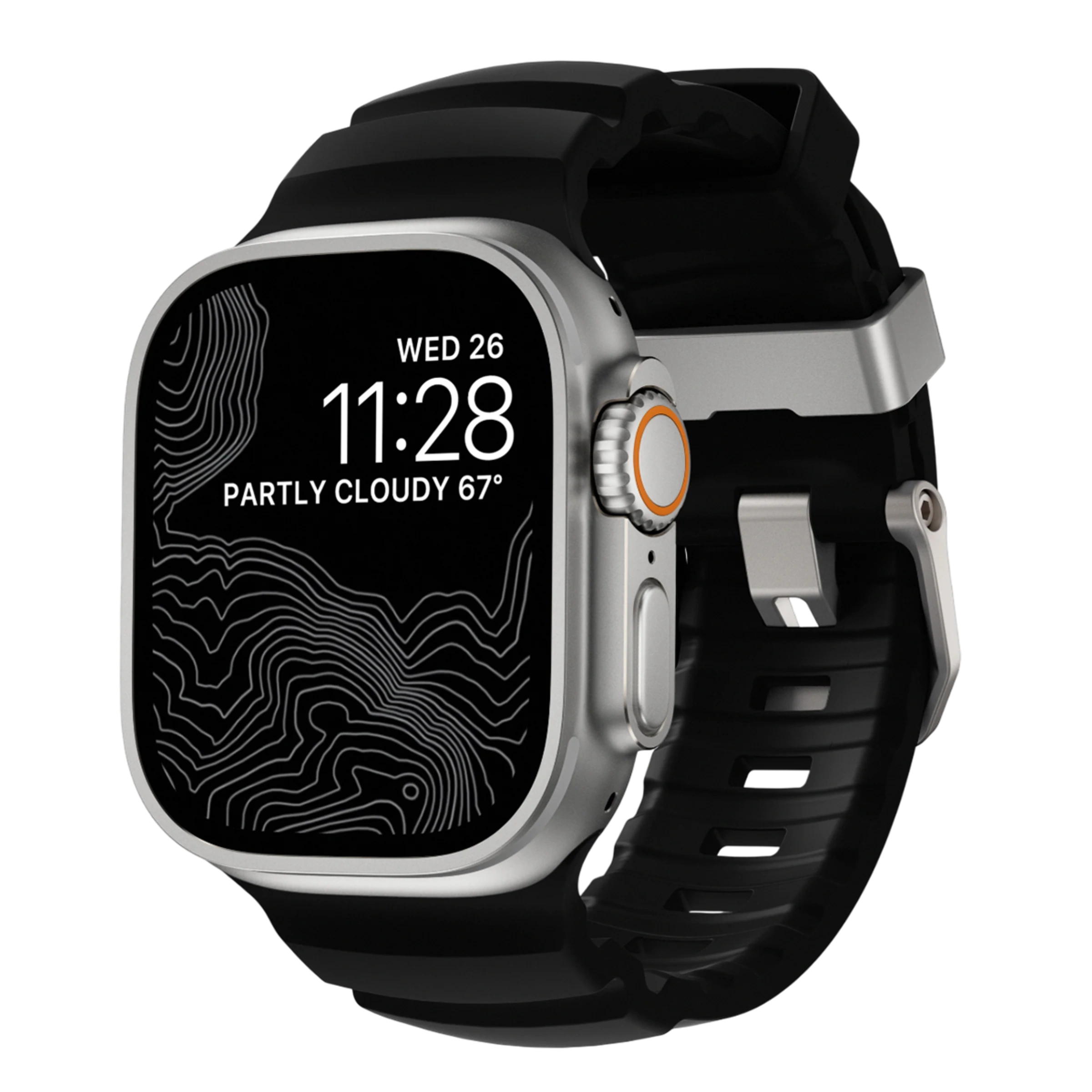 Ремінець Nomad Rocky Point Band Natural Titanium Hardware 46mm/49mm - Carbon Black (NM009889858)