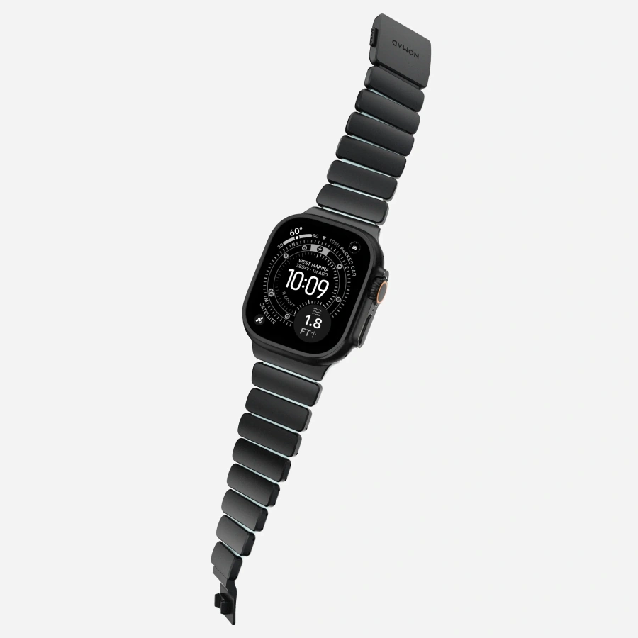 Ремінець Nomad Stratos Band Black Hardware для Apple Watch 46mm/49mm - Icy Blue Glow (NM009896858)