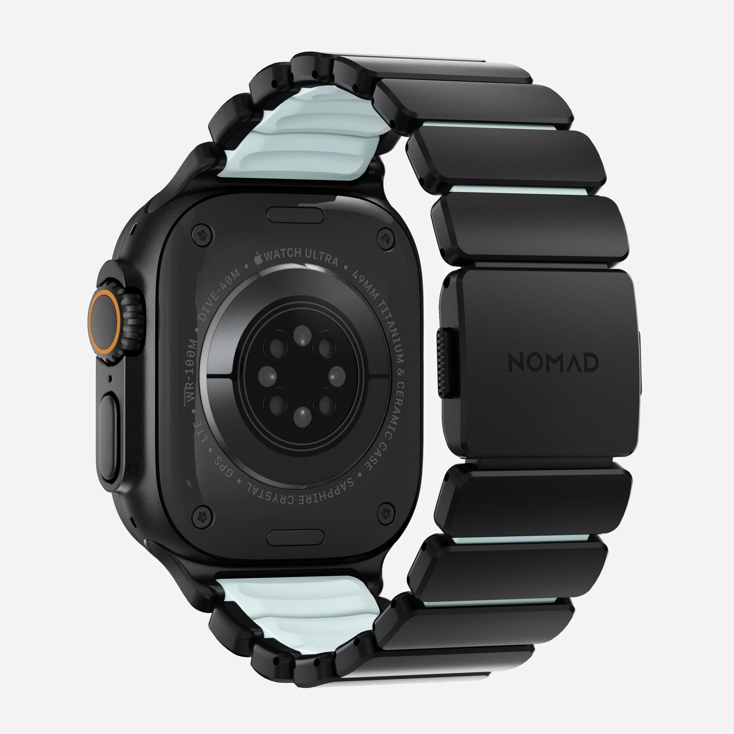 Ремінець Nomad Stratos Band Black Hardware для Apple Watch 46mm/49mm - Icy Blue Glow (NM009896858)