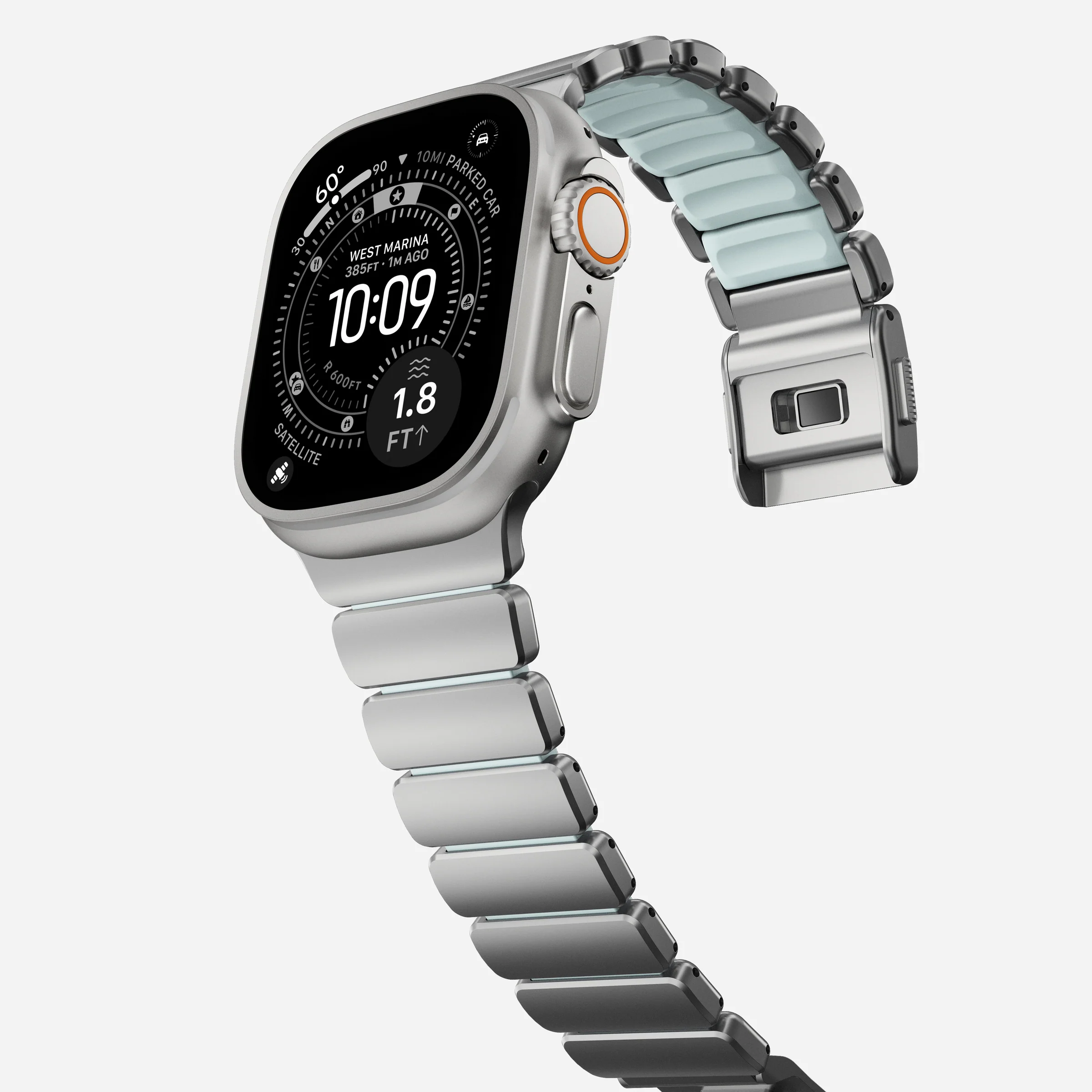 Ремінець Nomad Stratos Band Natural Hardware для Apple Watch 46mm/49mm - Icy Blue Glow (NM009902858)