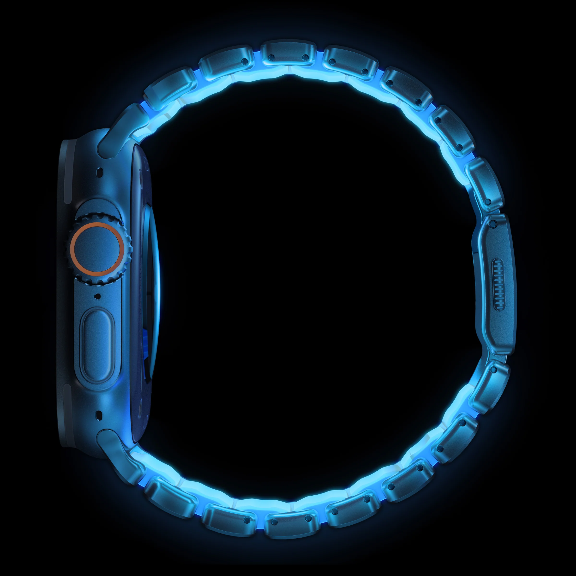 Ремінець Nomad Stratos Band Natural Hardware для Apple Watch 46mm/49mm - Icy Blue Glow (NM009902858)