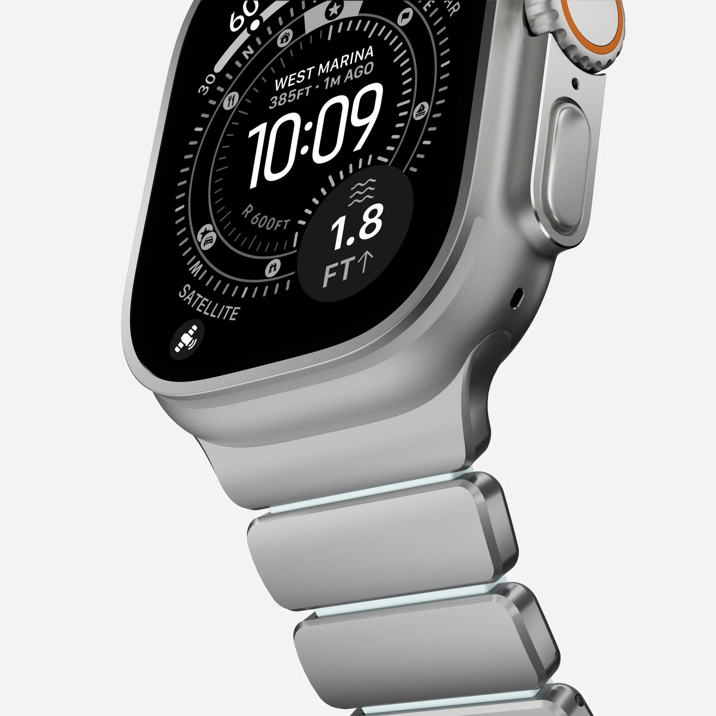 Ремінець Nomad Stratos Band Natural Hardware для Apple Watch 46mm/49mm - Icy Blue Glow (NM009902858)