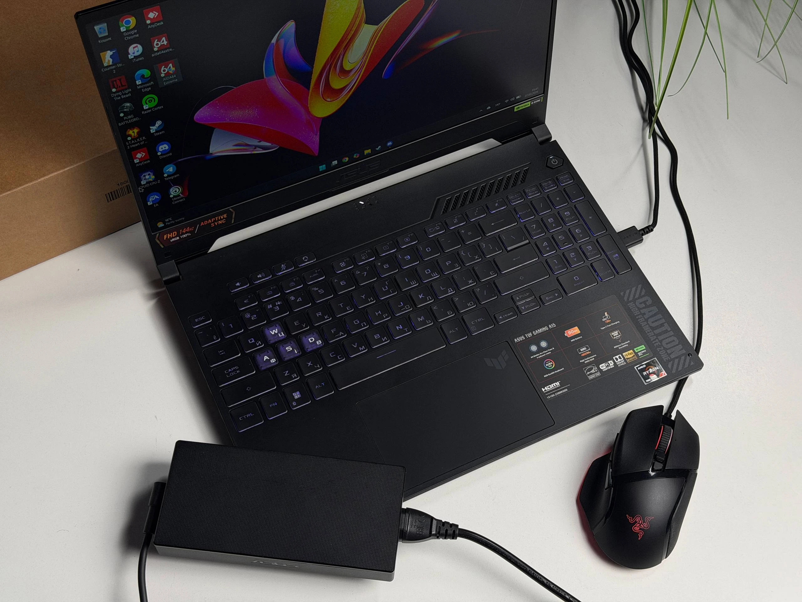 ВЖИВАНИЙ Б/У Ноутбук ASUS TUF Gaming A15 FA507NUR (FA507NVR-LP005) - Состояние: хорошее | Комплектация: полный + мышь Razer Basilisk | Гарантия: 3 мес.