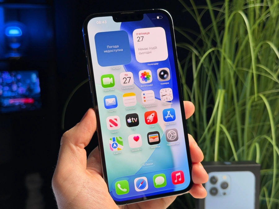 ВЖИВАНИЙ Б/У Apple iPhone 13 Pro Max 128GB Sierra Blue (MLKP3, MLL93) - Стан: гарний | Акумулятор: 100% | Комплектація: повний | Гарантія: 3 міс.