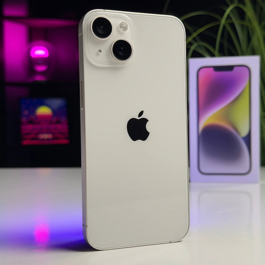 ВЖИВАНИЙ Б/У Apple iPhone 14 128GB Starlight (MPUR3) - Состояние: хороший | Аккумулятор: 100% | Комплектация: полный | Гарантия: 3 мес.