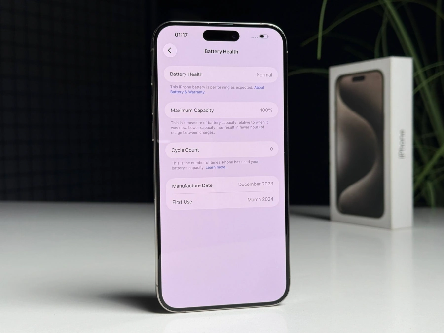 ВЖИВАНИЙ Б/У Apple iPhone 15 Pro Max 256GB Natural Titanium (MU793) - Состояние: хороший | Аккумулятор: 100% | Комплектация: полный | Гарантия: 3 мес.