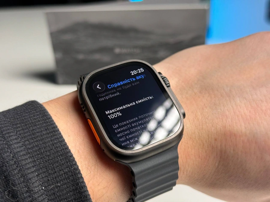 ВЖИВАНИЙ Б/У Apple Watch Ultra 2 2024 GPS + Cellular 49mm Black Titanium Case with Black Ocean Band (MX4P3) - Состояние: хороший | Аккумулятор: 100% | Комплектация: полный | Гарантия: 3 мес.