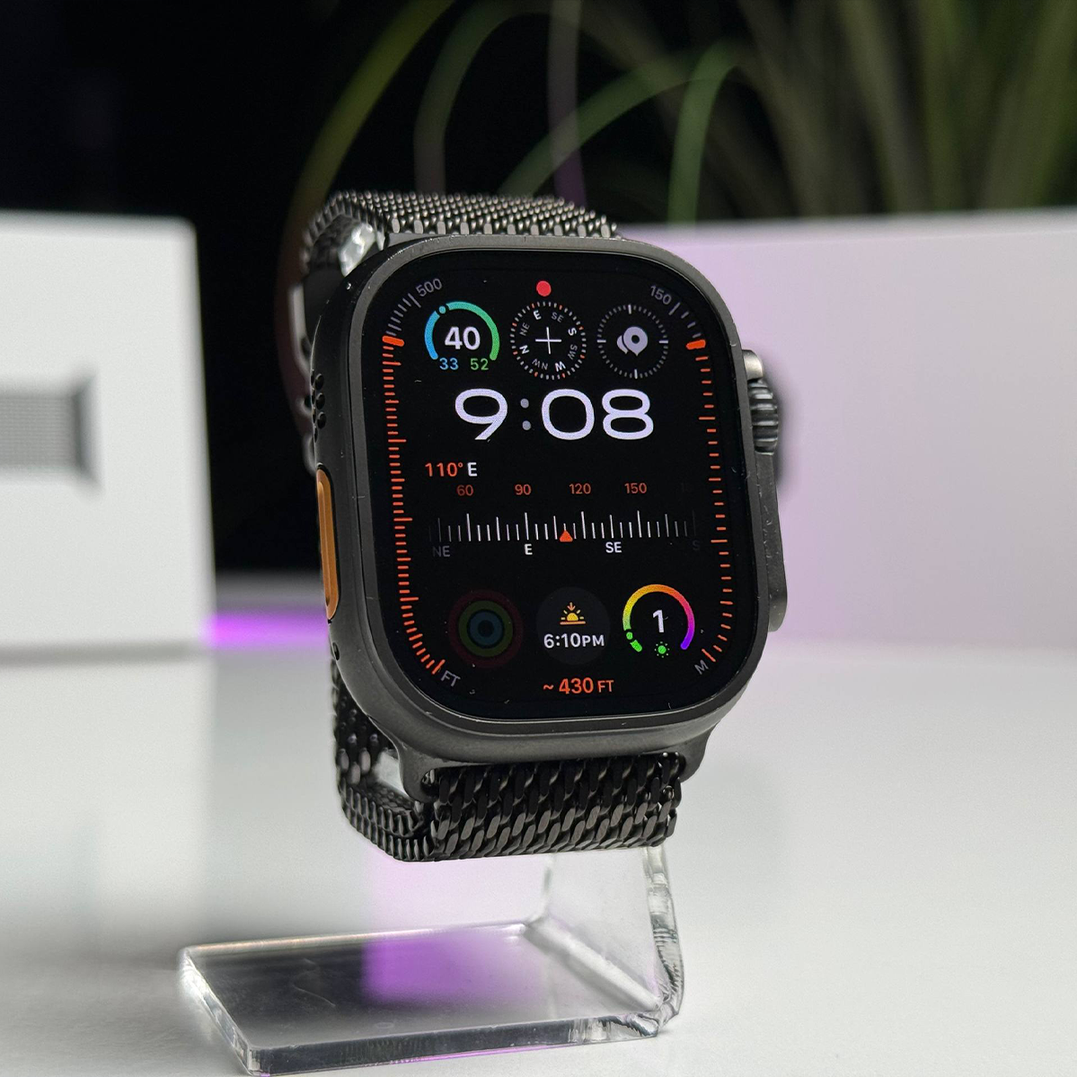 ВЖИВАНИЙ Б/У Apple Watch Ultra 2 2024 GPS + Cellular 49mm Black Titanium Case with Black Titanium Milanese Loop - Medium (MX5U3) - Состояние: хороший | Аккумулятор: 100% | Комплектация: полный | Гарантия: 3 мес.