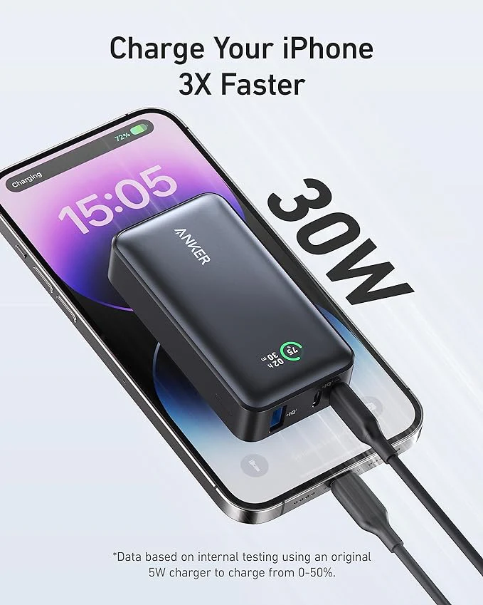 Внешний аккумулятор [павербанк] Anker 533 PowerCore 10000mAh 30W - Black (A1256012)