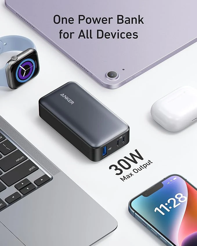 Внешний аккумулятор [павербанк] Anker 533 PowerCore 10000mAh 30W - Black (A1256012)