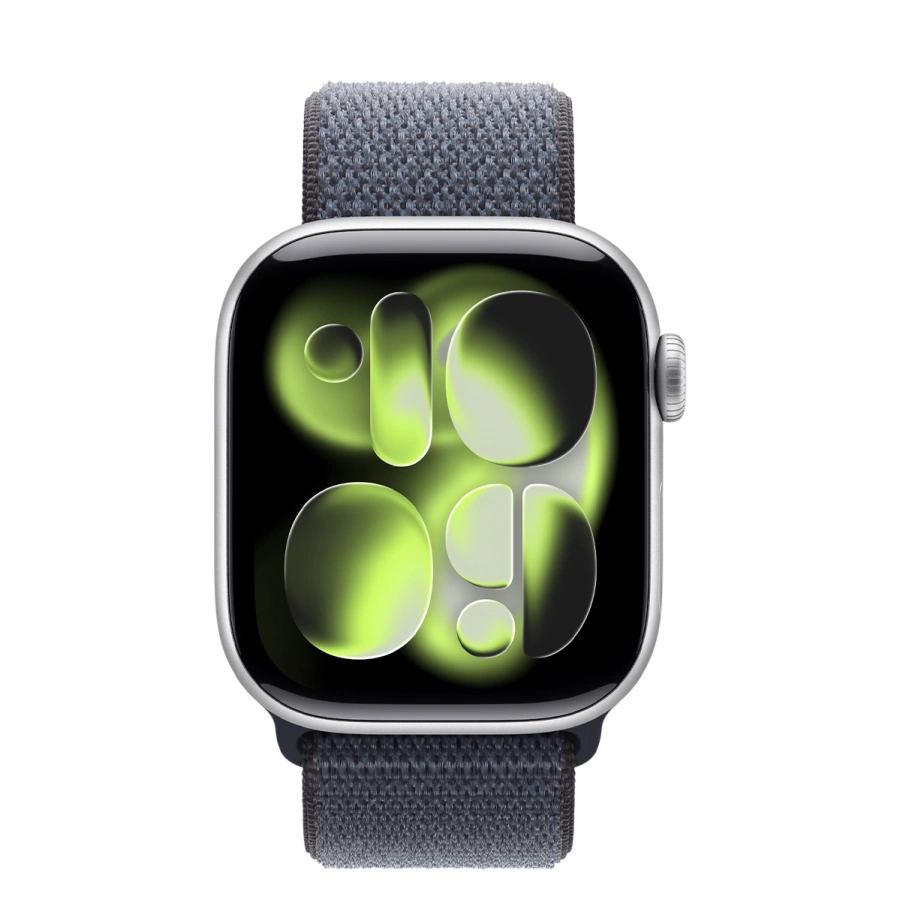 Apple Watch Series 11 GPS 42mm Silver Aluminum Case with Anchor Blue Sport Loop (MEW34+MFFC4)