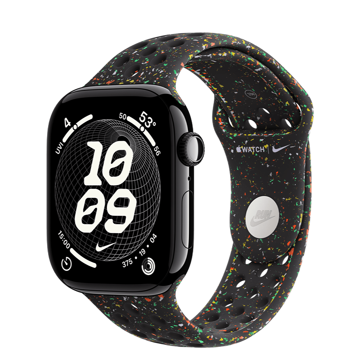 Apple Watch Series 11 GPS 46mm Jet Black Aluminum Case with Midnight Black Nike Sport Band - S/M (MEW84+MGC24)