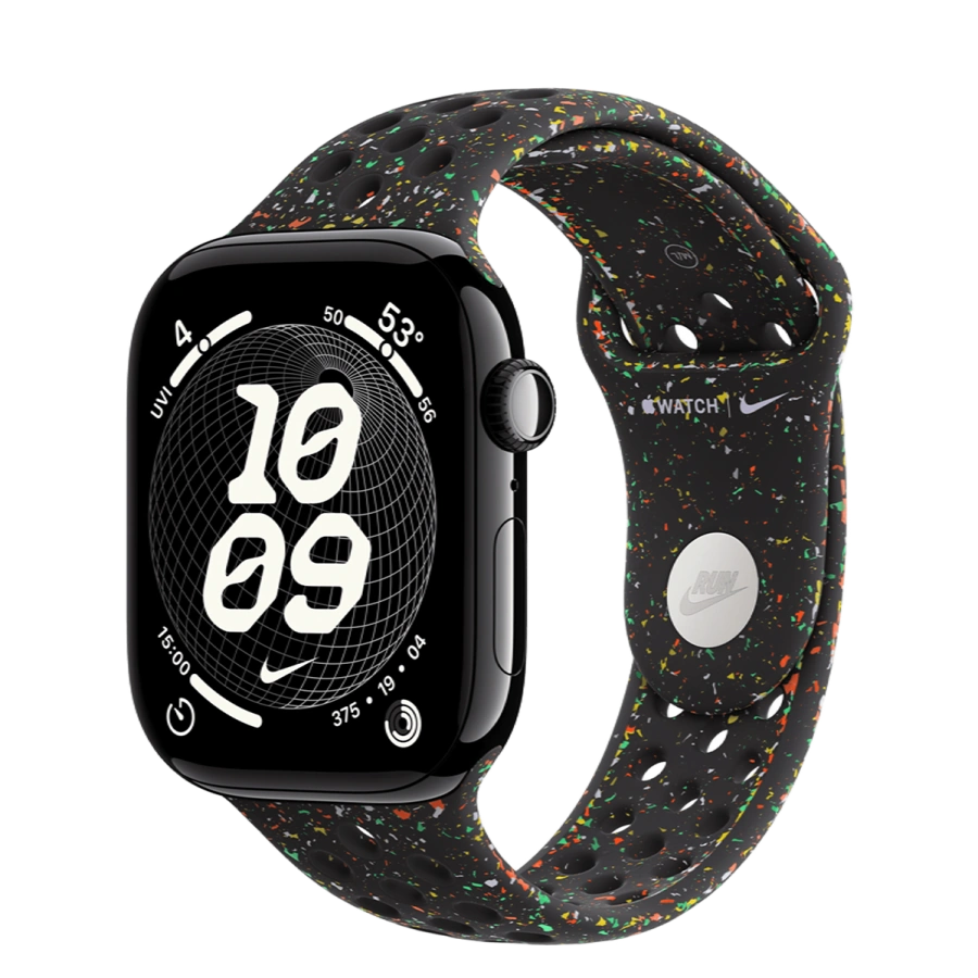 Apple Watch Series 11 GPS 46mm Jet Black Aluminum Case with Midnight Black Nike Sport Band - S/M (MEW84+MGC24)