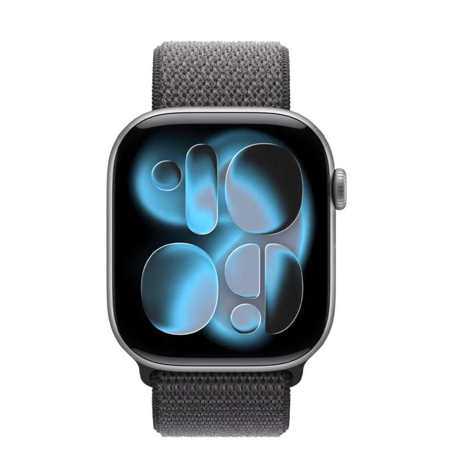 Apple Watch Series 11 GPS 46mm Space Gray Aluminum Case with Dark Gray Sport Loop XL (MEW94+MFFN4)