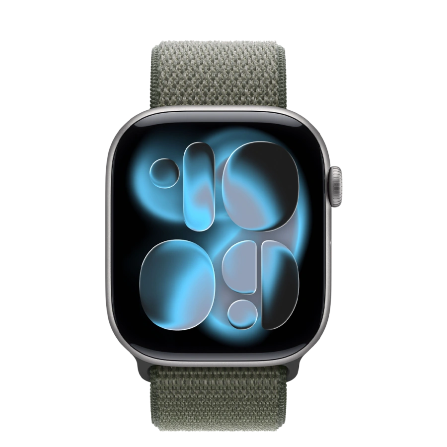 Apple Watch Series 11 GPS 46mm Space Gray Aluminum Case with Forest Sport Loop (MEW94+MFFJ4)