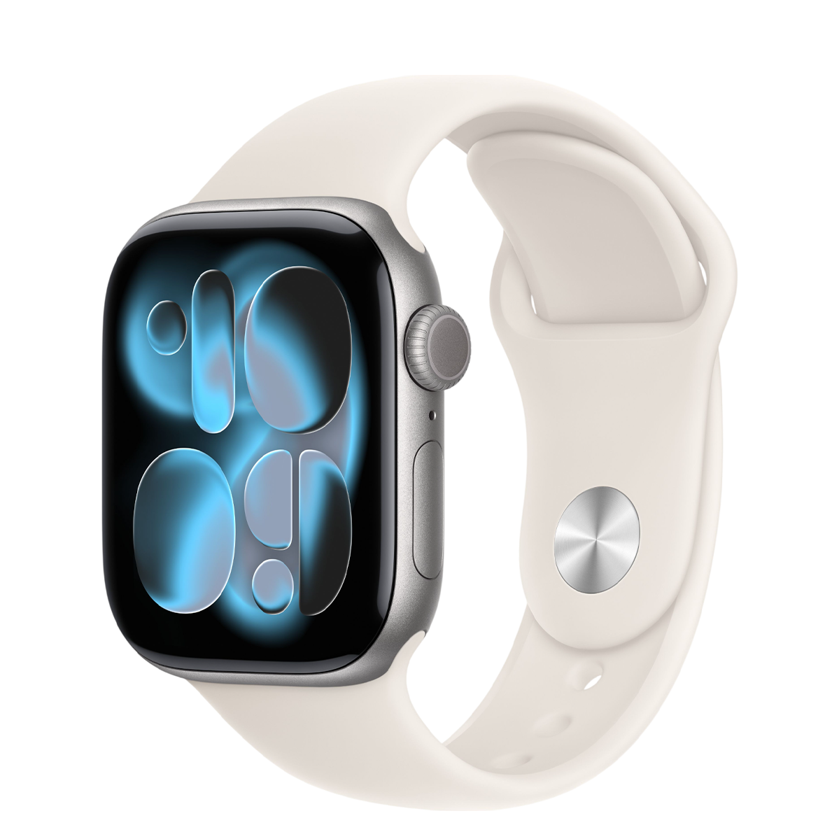 Apple Watch Series 11 GPS + Cellular 42mm Space Gray Aluminum Case with Starlight Sport Band - M/L (MF9C4+MXLM3)