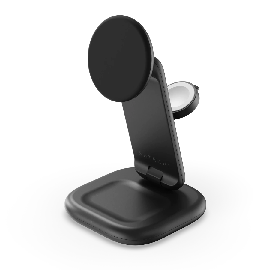 Беспроводное зарядное устройство с функцией сборки Satechi 3-in-1 Foldable Wireless Charging Stand with Qi2 25W (ST-Q25F31C-EA)