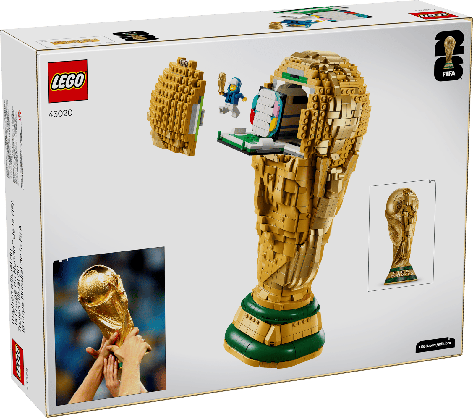 Блоковый конструктор LEGO Editions Football Официальный трофей чемпионата мира по футболу FIFA (43020)