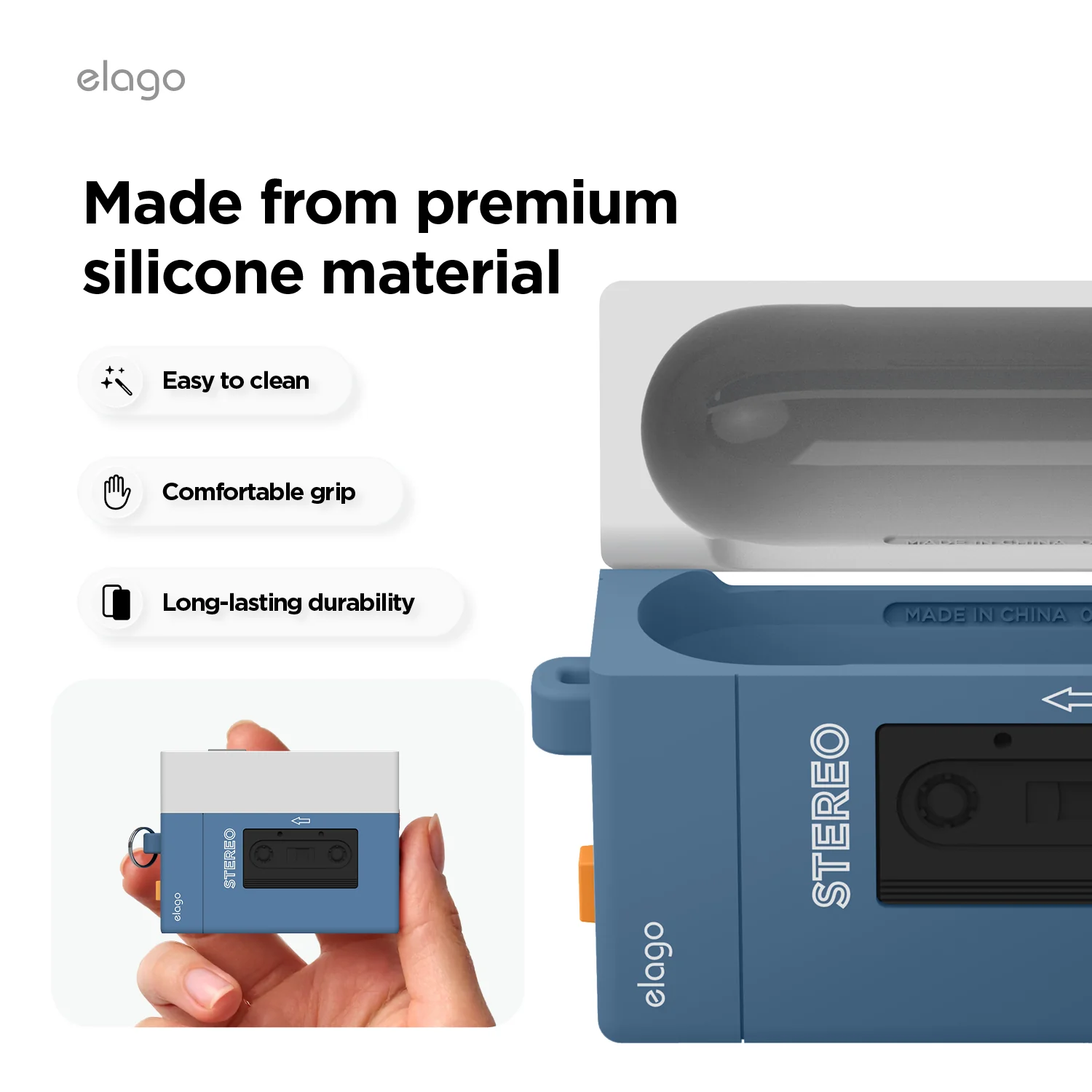 Чехол Elago Cassette Player Hang Case for AirPods Pro 3rd Gen - Blue (EAPP3CST-HANG-BL)
