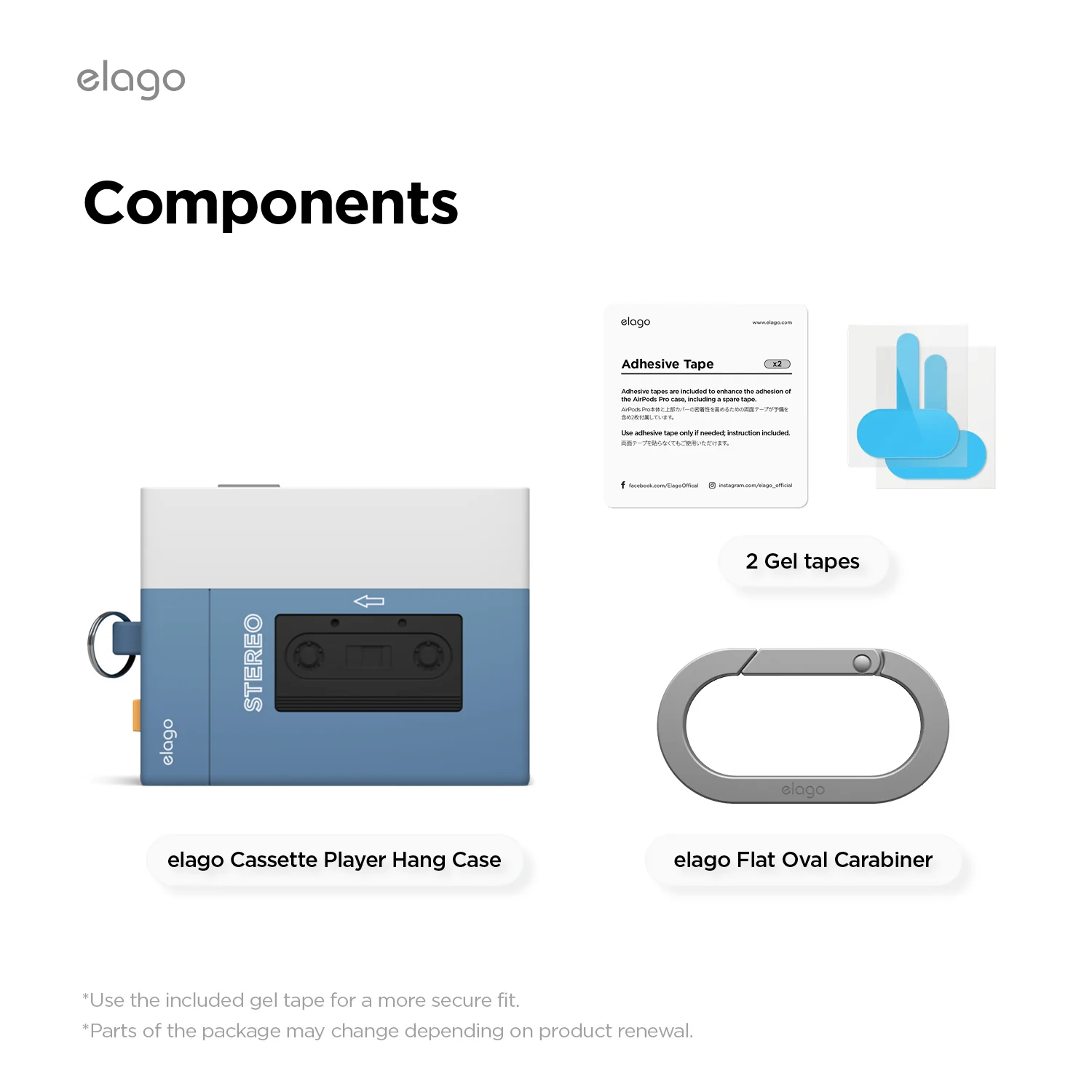 Чехол Elago Cassette Player Hang Case for AirPods Pro 3rd Gen - Blue (EAPP3CST-HANG-BL)
